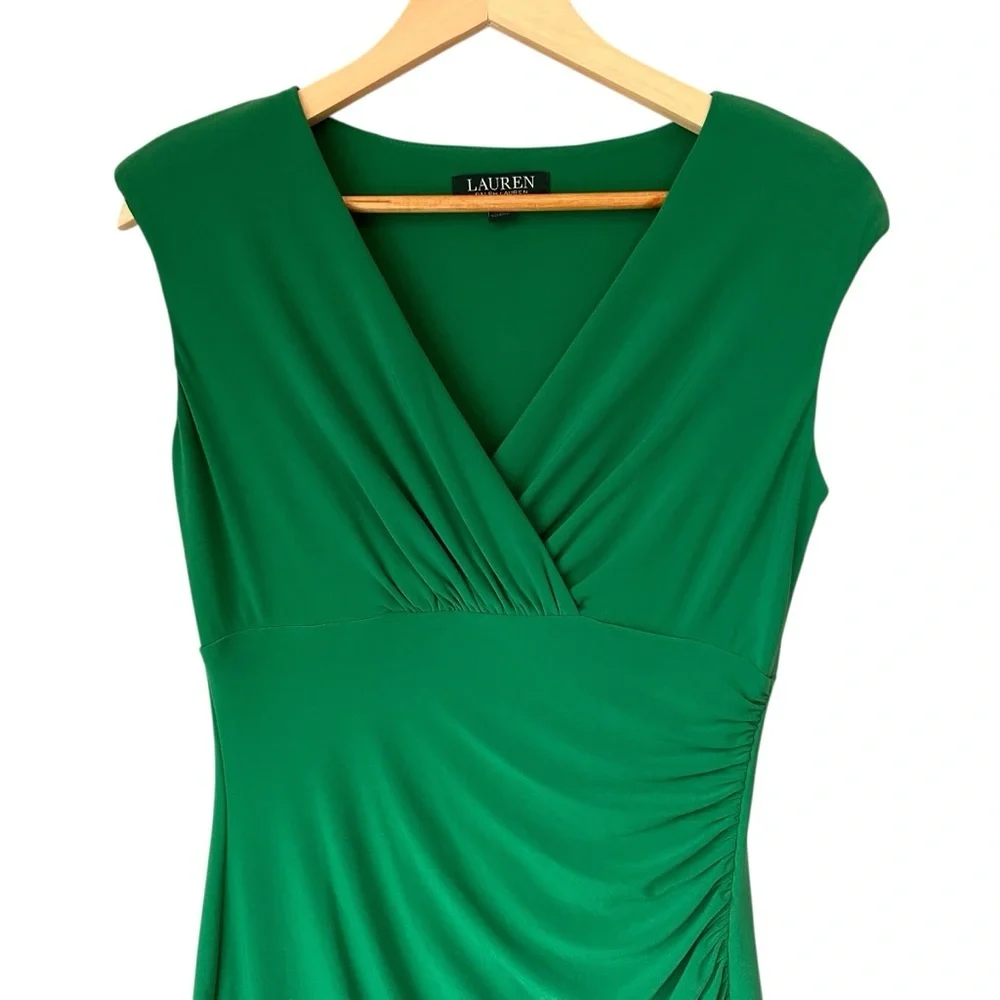 Lauren Ralph Lauren Emerald Green Sleeveless Midi Dress, Size 6